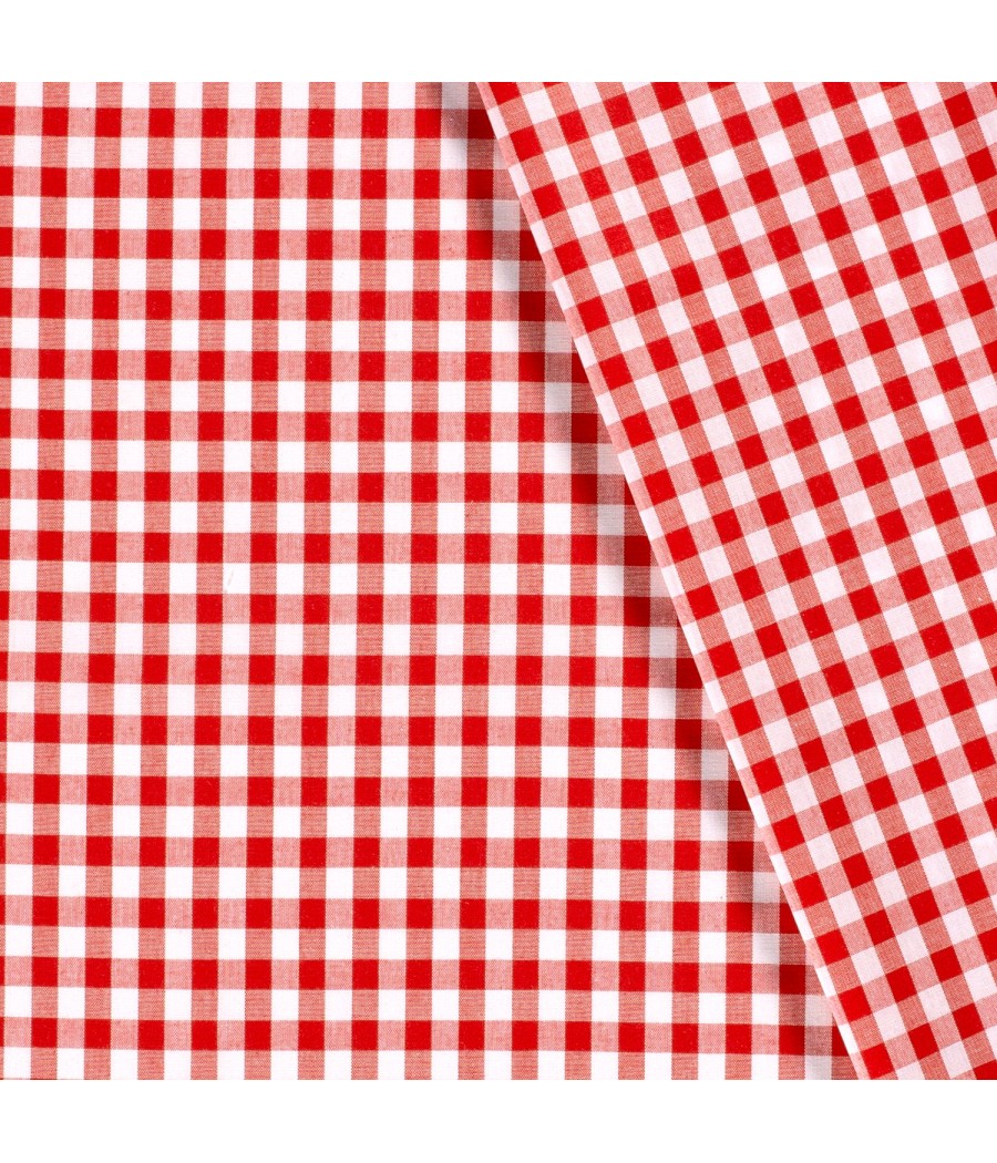 Coton Vichy 5mm rouge
