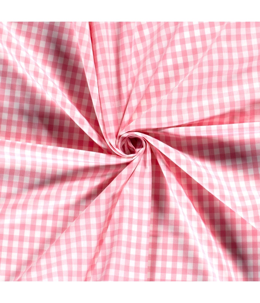Coton Vichy rose
