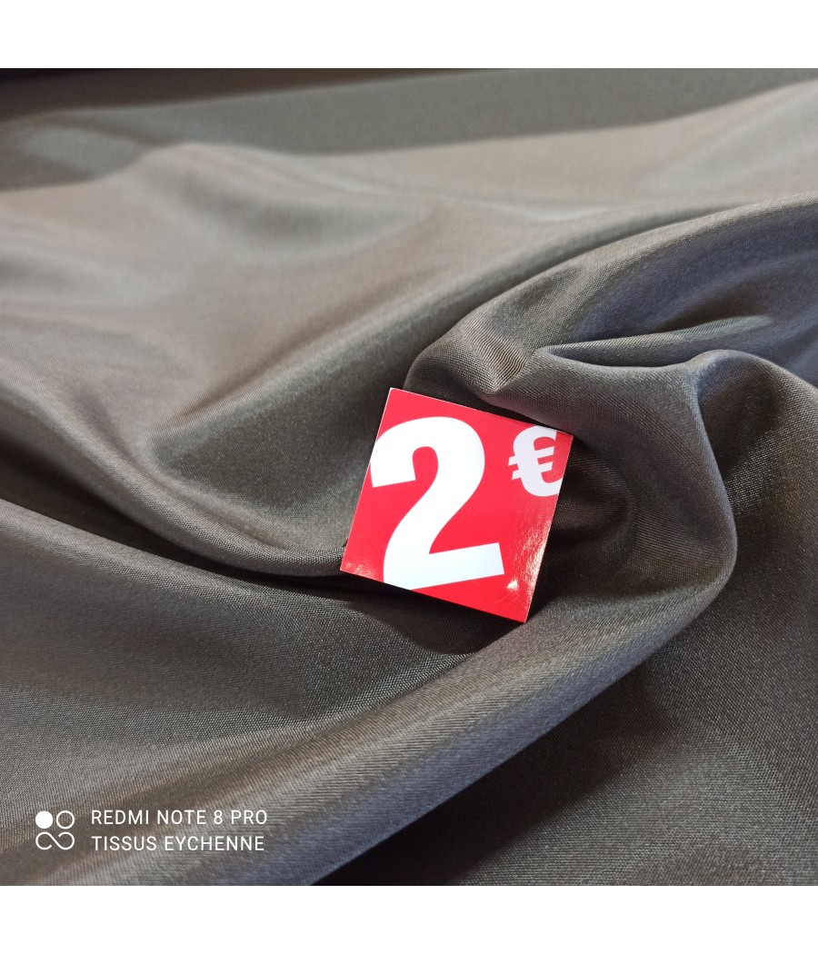 Tissu polyester gris   2€ /mètre