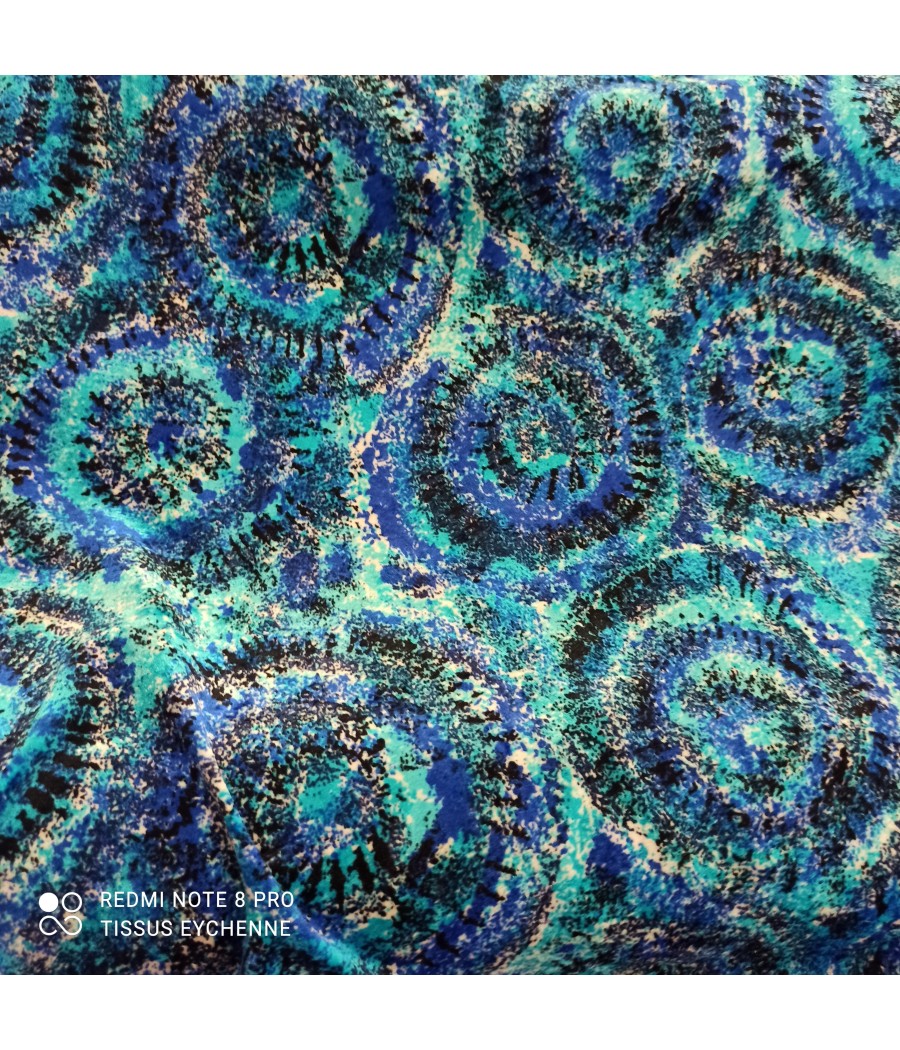 Tissu jersey velours bleu  à 4,90€/m