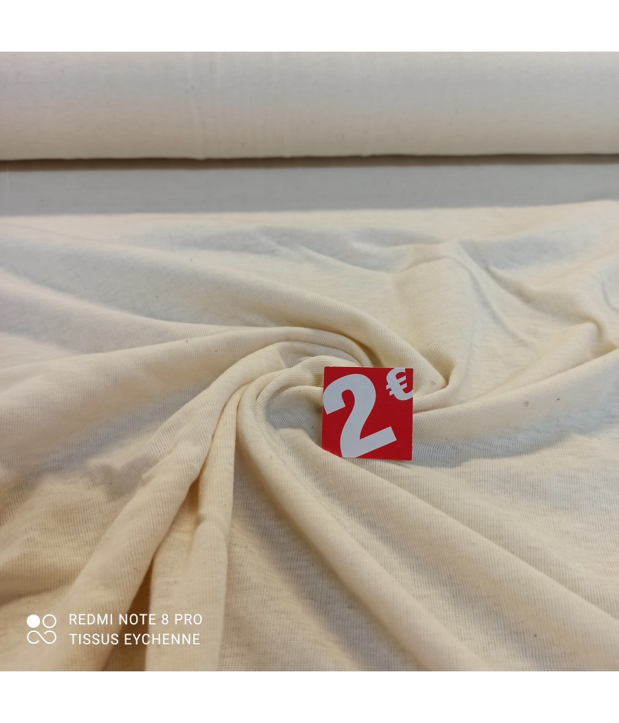Tissu Jersey Coton crème...