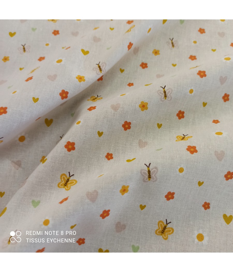 Tissu coton - mini papillon...