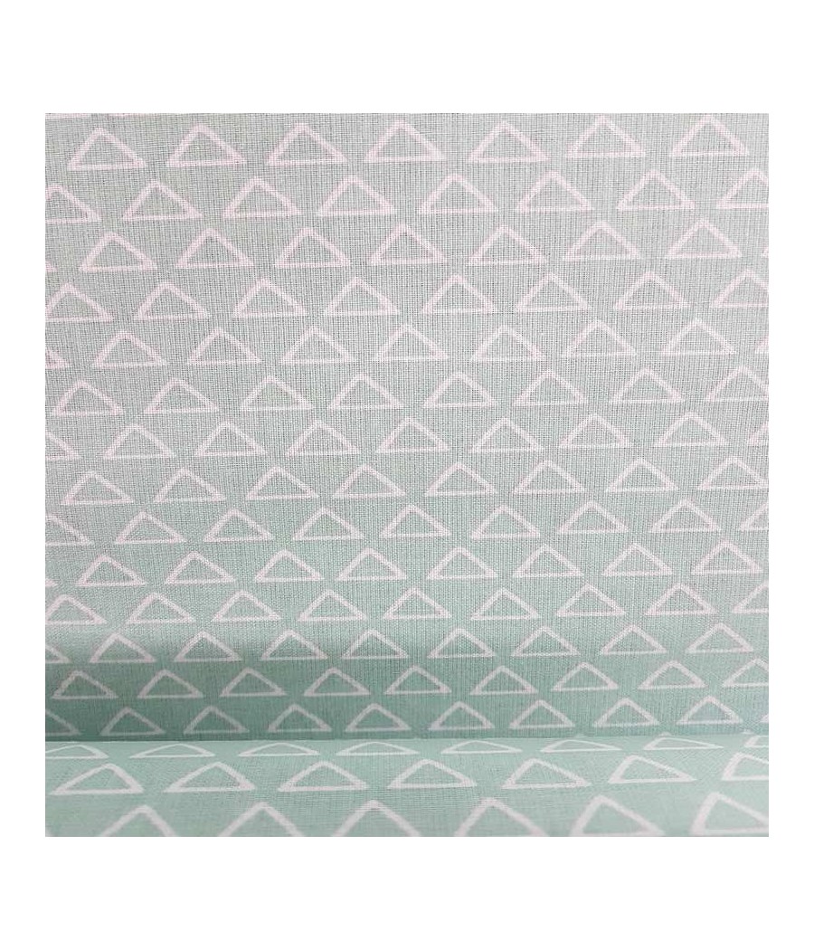 Tissu cretonne - petit triangle - coton Oekotex - vert