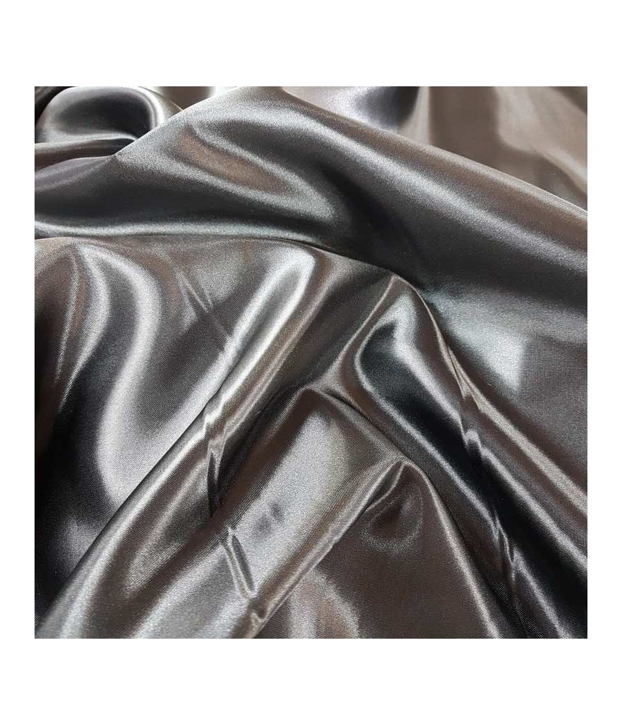 Tissu satin fluide noir