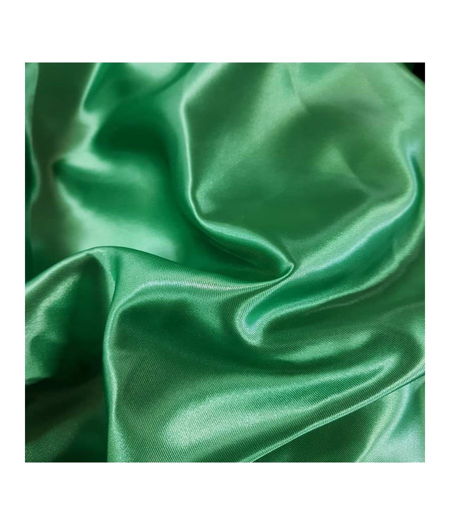 Tissu satin fluide vert