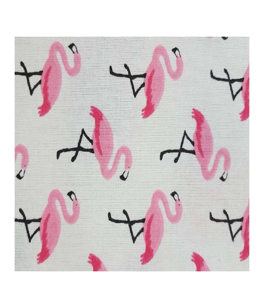 Dispo en magasin - Tissu coton ENDUIT - Flamands rose