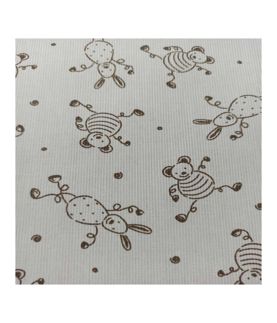 Tissu piqué de coton - ours et lapin zébulon - oekotex