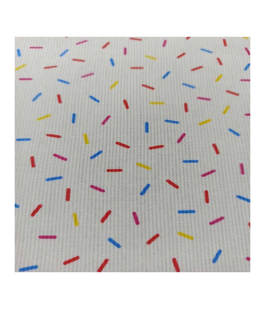 Tissu piqué de coton vermicelle multicolore oeko-tex