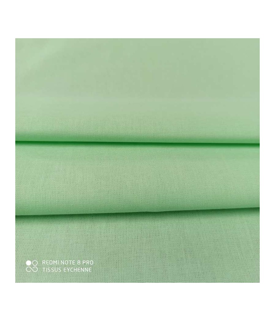 Tissu coton - Oekotex - 1m50 - vert anis clair