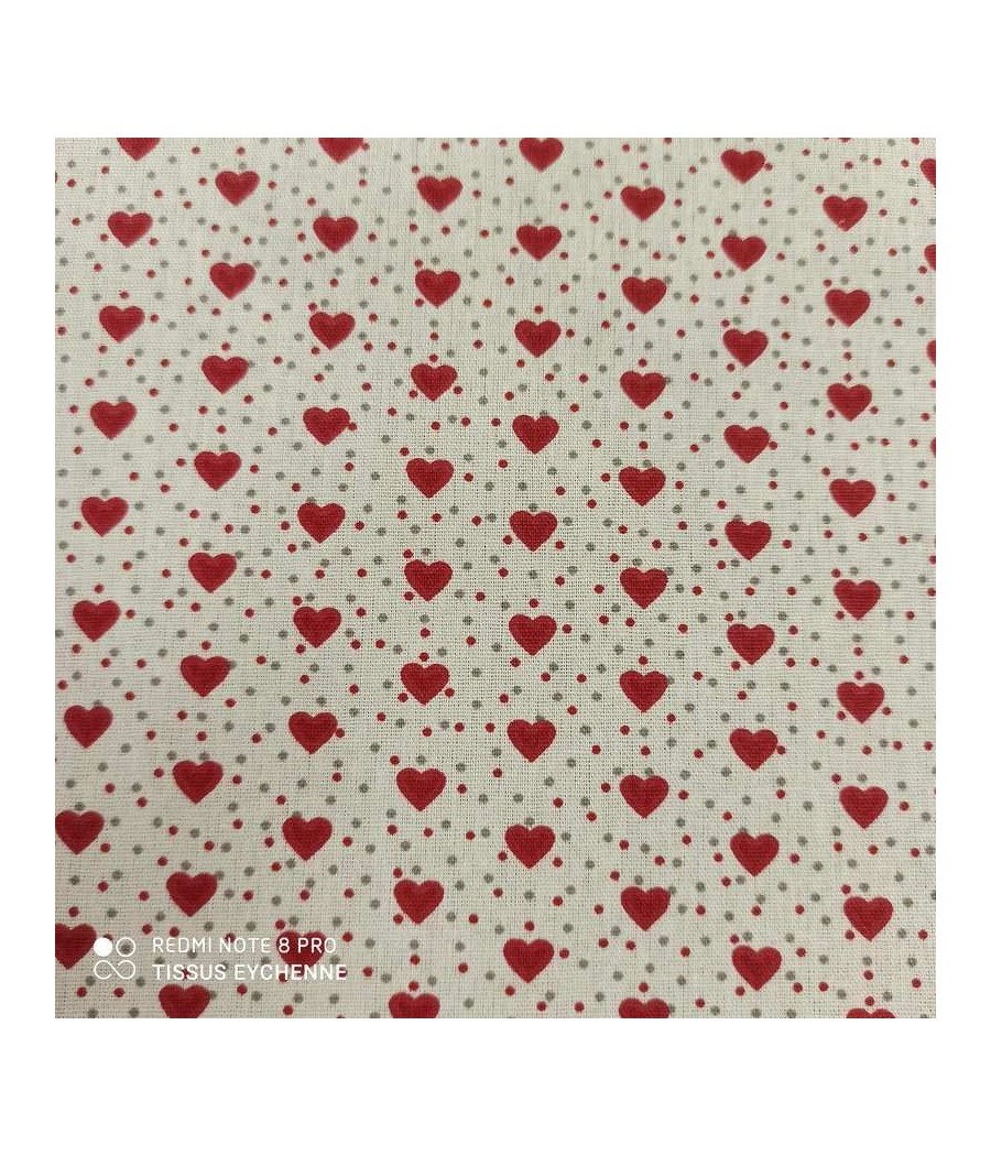 Tissu coton - mini coeur...