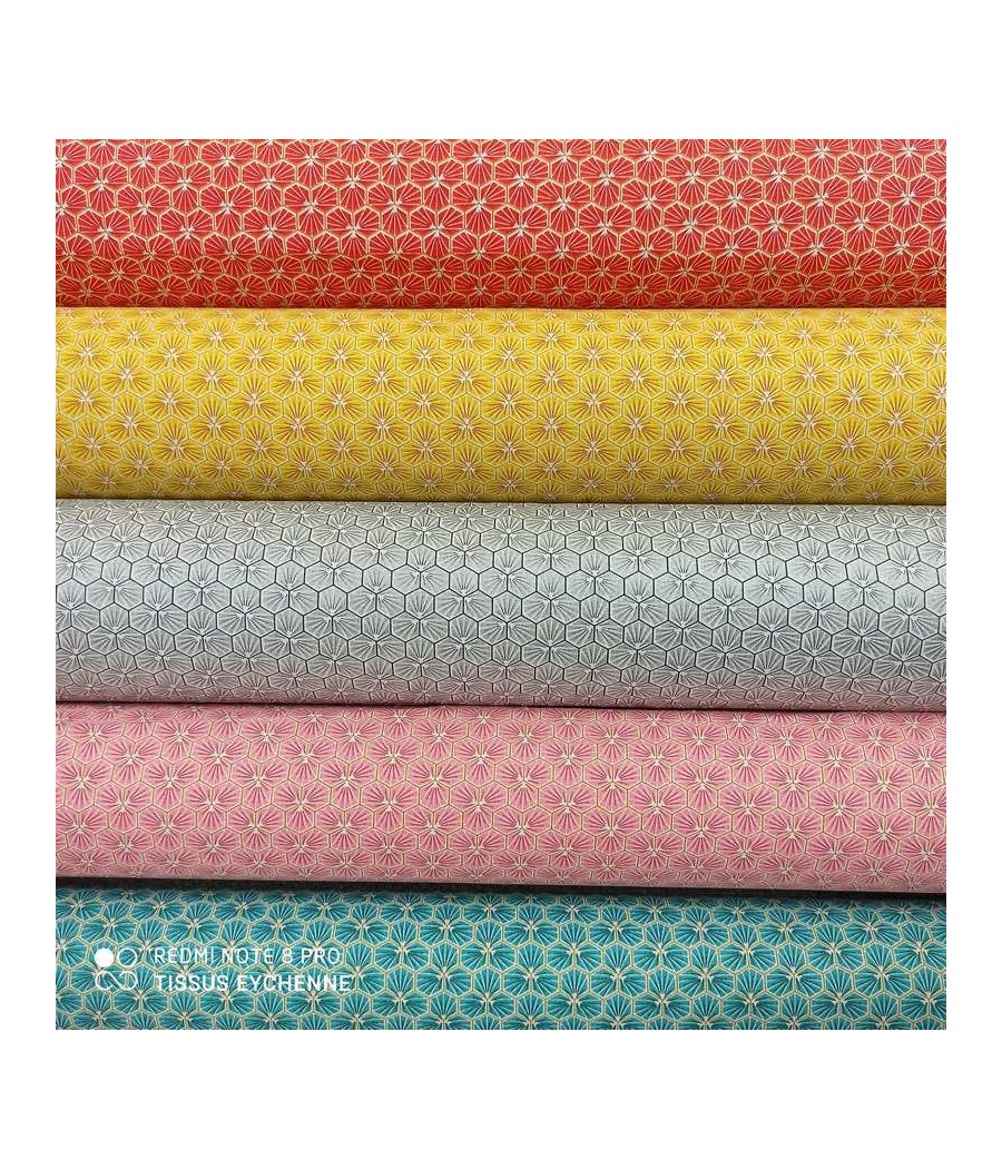 Tissu Coton - Riad - Oekotex - choix 7 couleurs