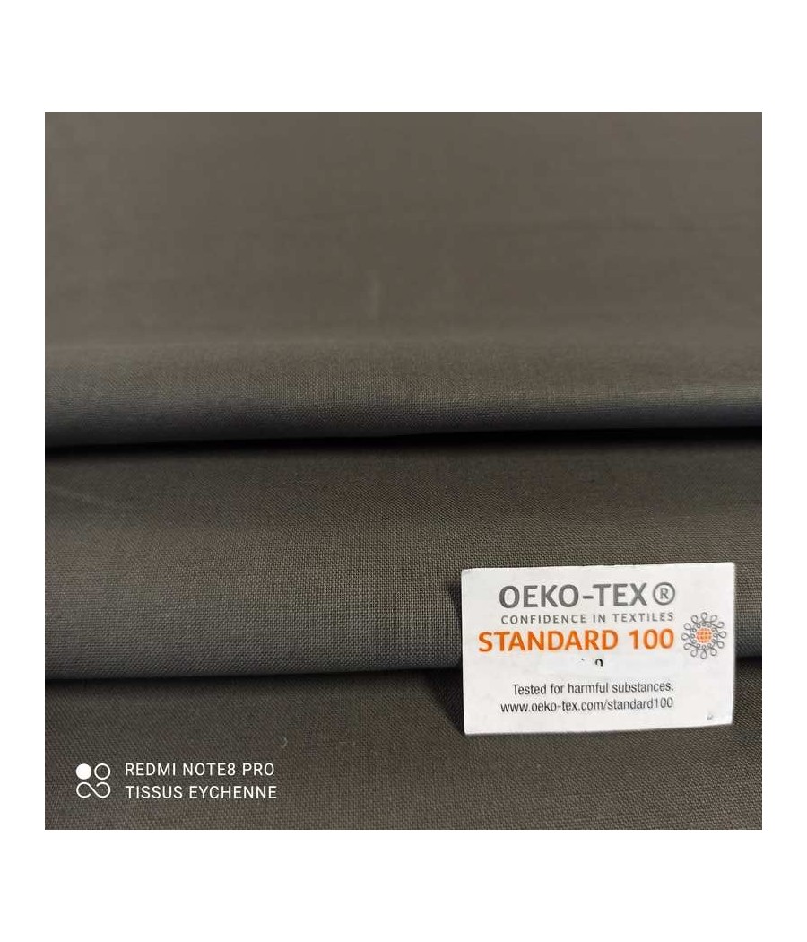 Tissu coton - 1m50 - Oekotex - gris anthracite