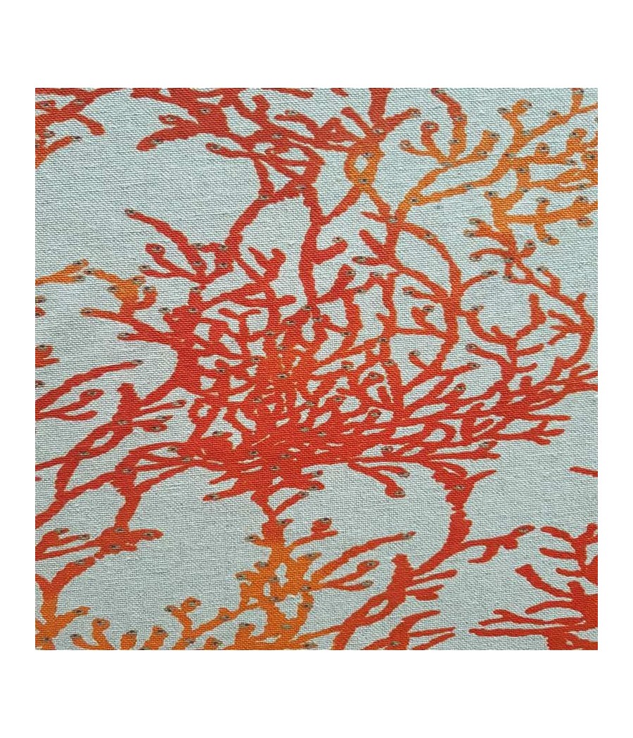 Tissu coton ENDUIT - Corail Calédonie - orange