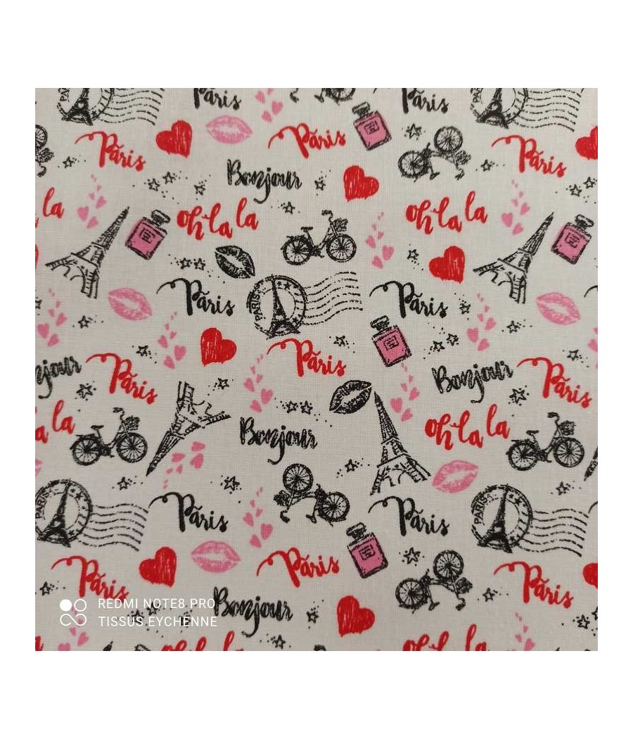 Tissu coton - Bonjour Paris