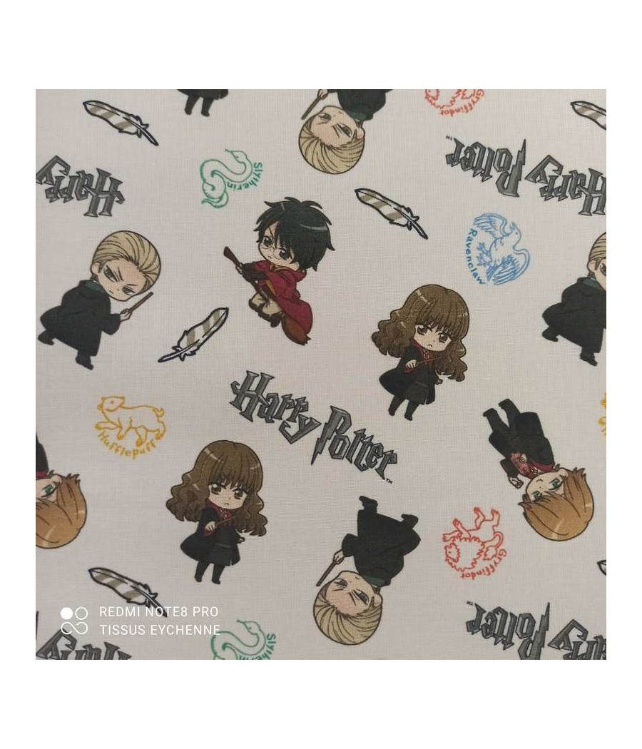 Tissu popeline de coton Bio + Oeko-tex Harry Potter