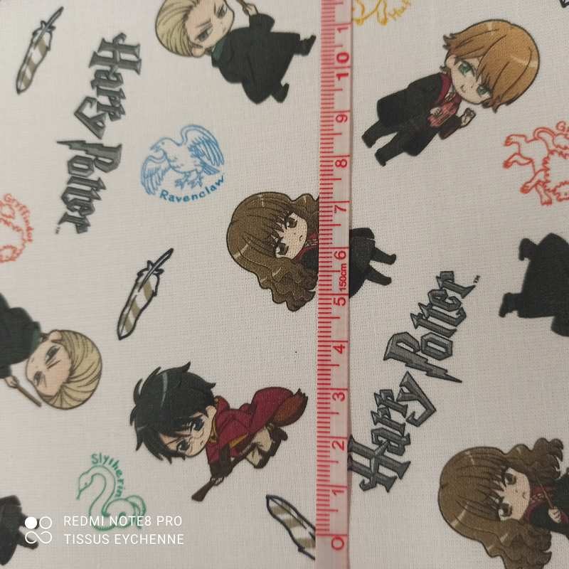 Tissu popeline de coton BIO Harry Potter - Mini personnage - SOS