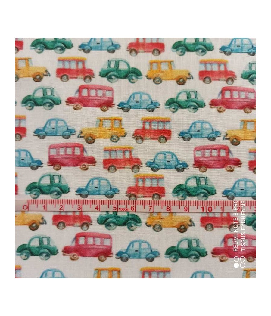 Tissu coton petite voiture...