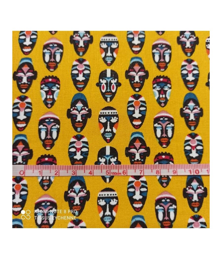 Tissu coton Mask Tribu Afrique Oeko-tex