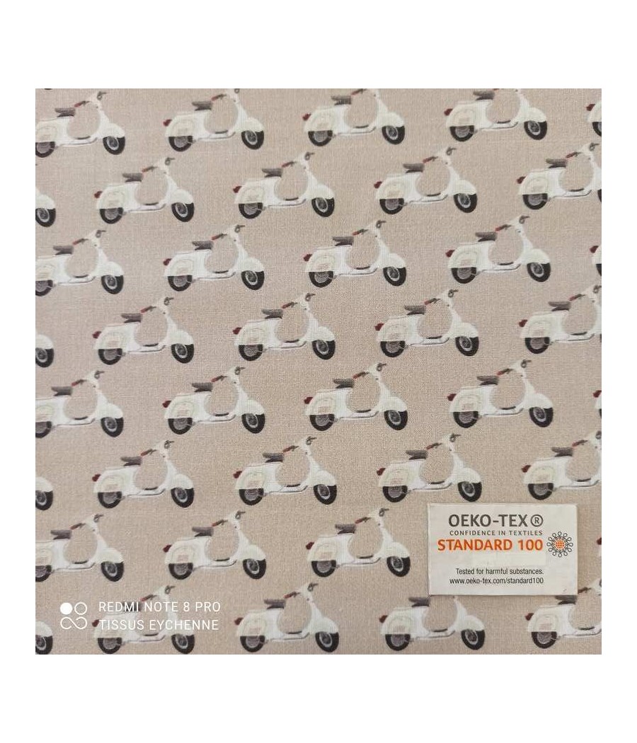 Sélection Coton Plaisir - petit scooter - Oekotex - beige