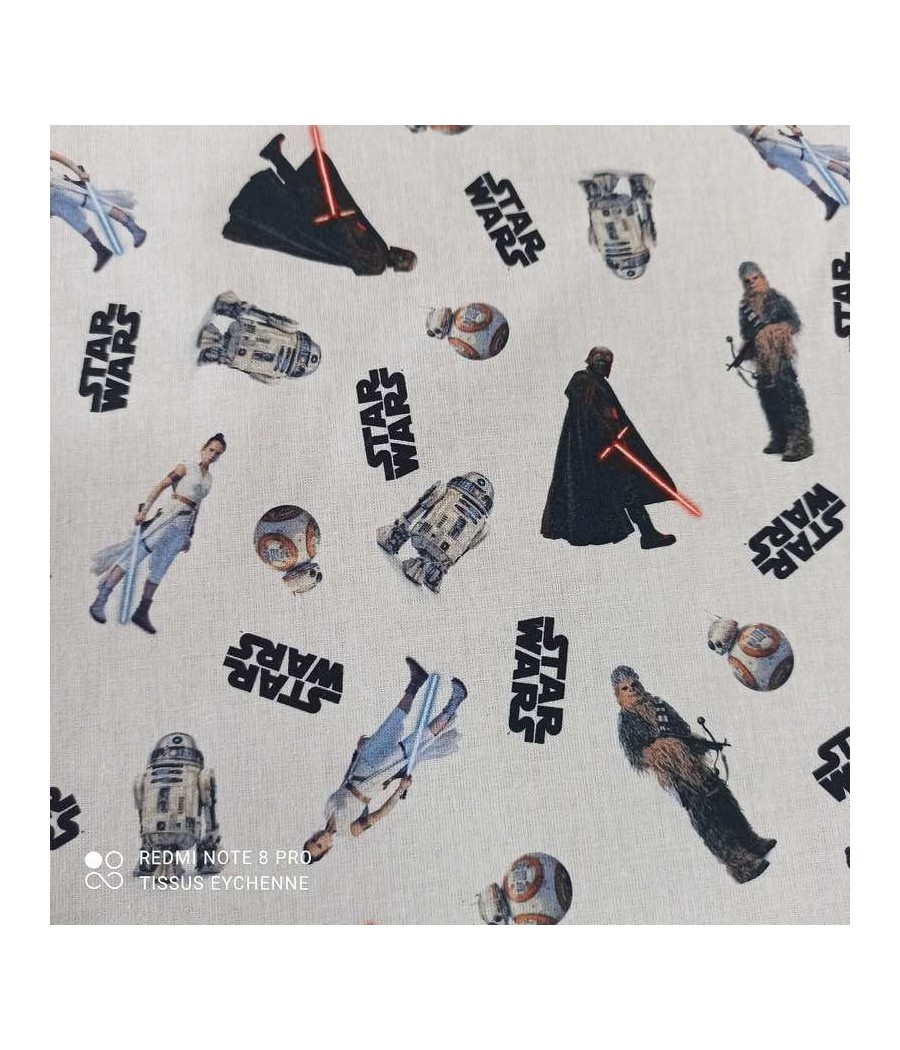 Tissu popeline de coton Bio + Oeko-tex Star Wars