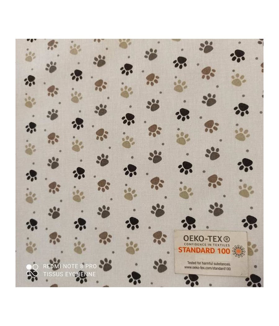 Tissu coton Patoune (nous...