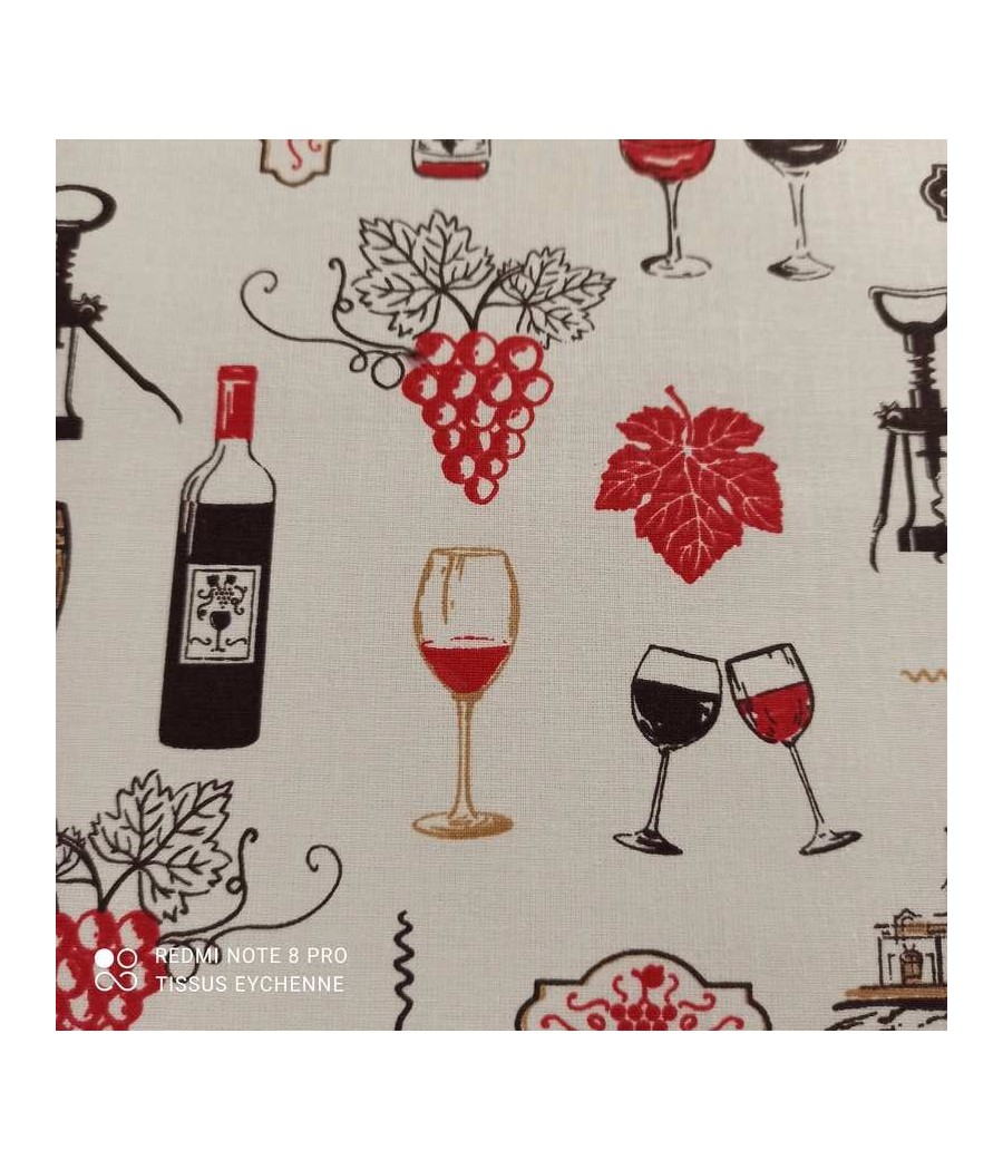 Tissu ENDUIT vin et vignoble français