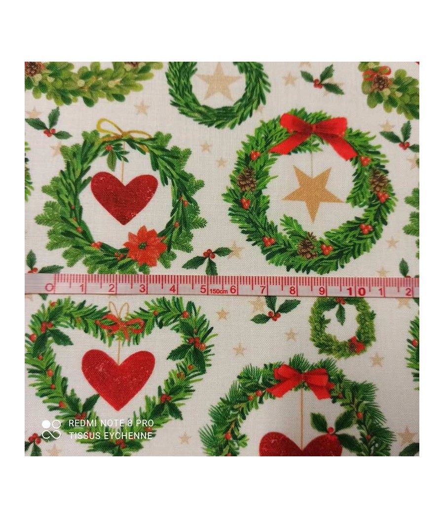 Tissu coton - couronne de...