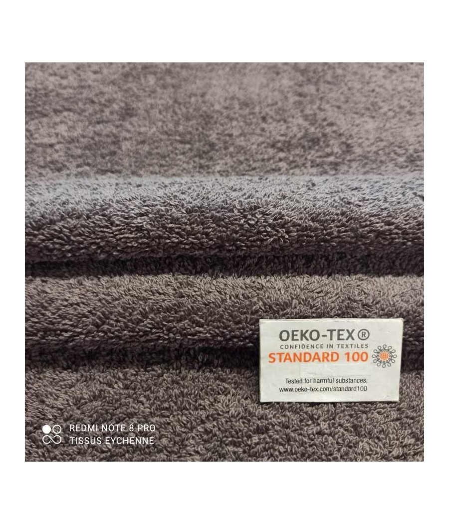 Tissu éponge coton - 480gr - oekotex - gris ardoise