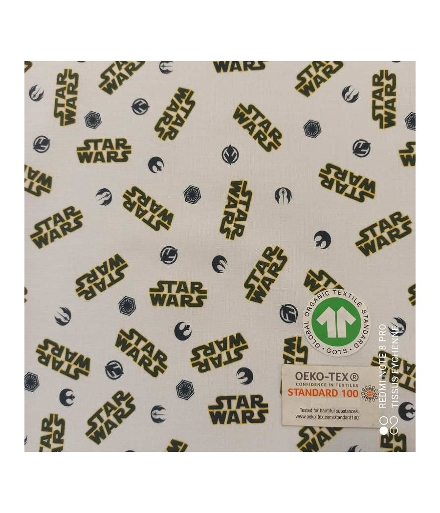 Tissu popeline de coton Bio + Oeko-tex Star Wars