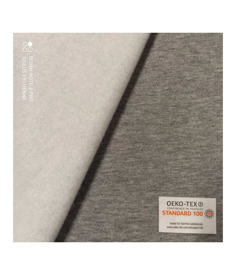 Tissu sweat gris clair