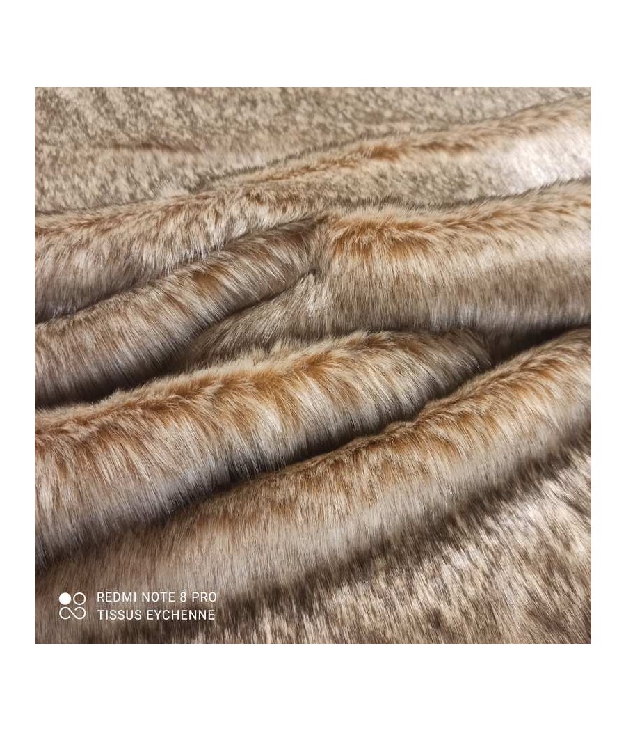 Tissu fourrure luxe - poils longs - Renard
