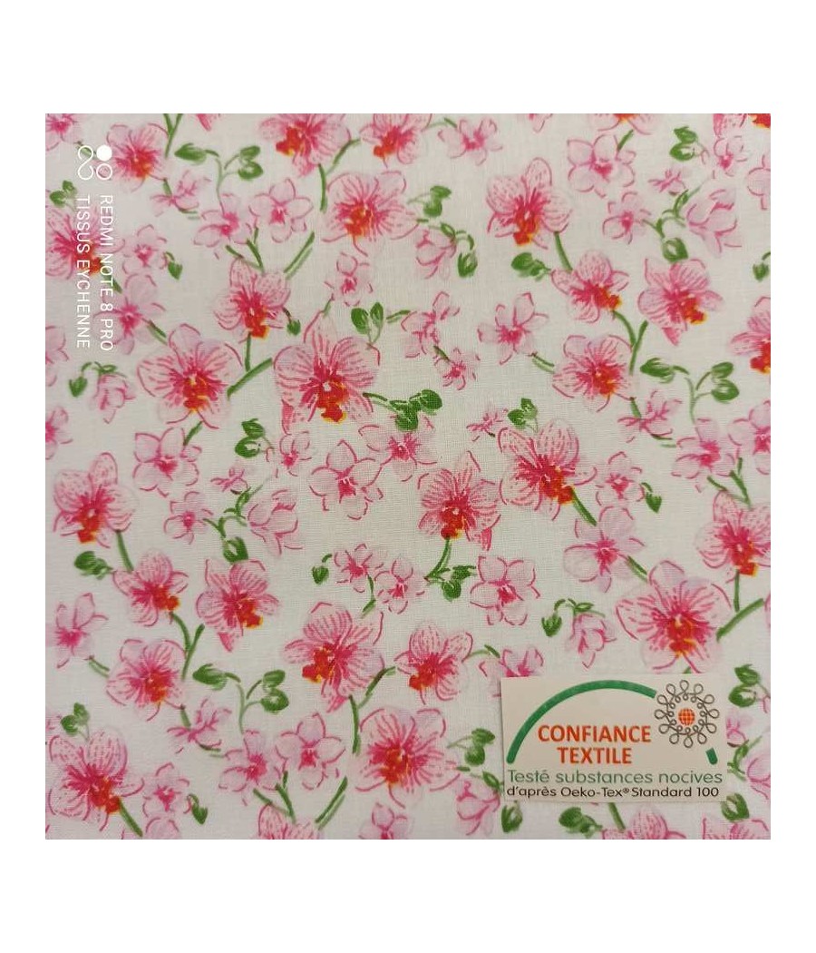 Tissu coton fleur d'...