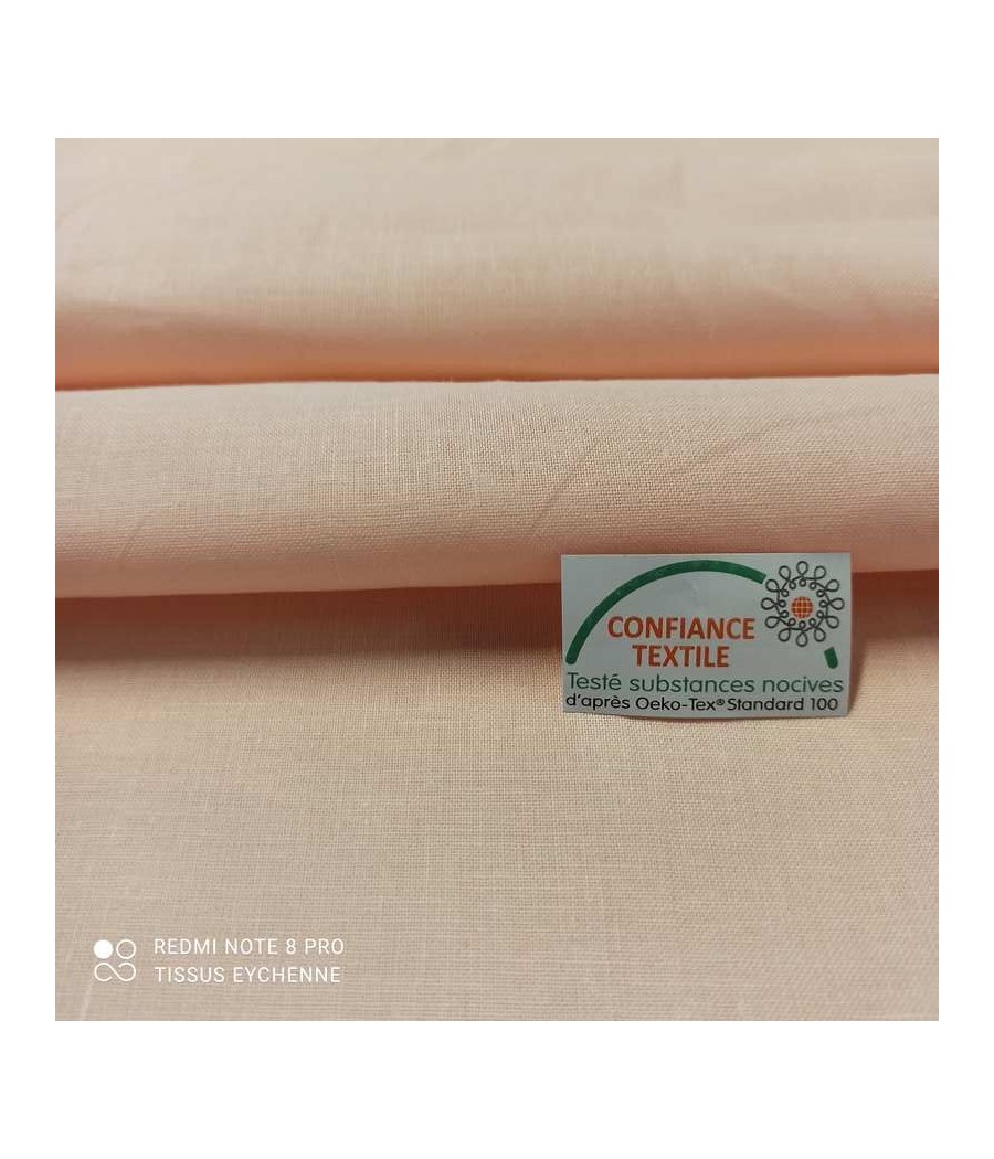 Tissu coton - Oekotex - 1m50 - saumon