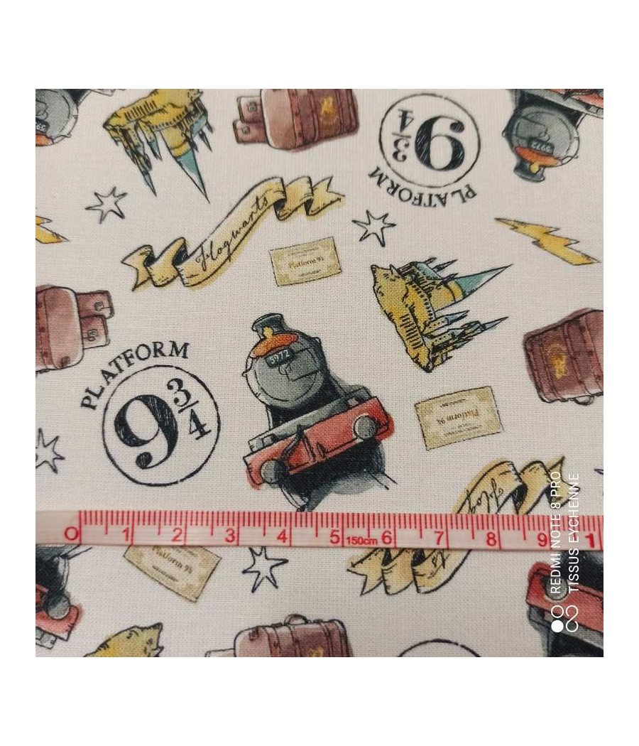 Tissu popeline de coton BIO Harry Potter - Mini personnage - SOS