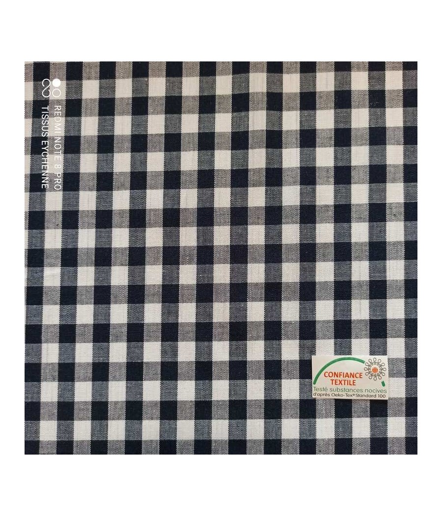 Coton Vichy 10mm marine