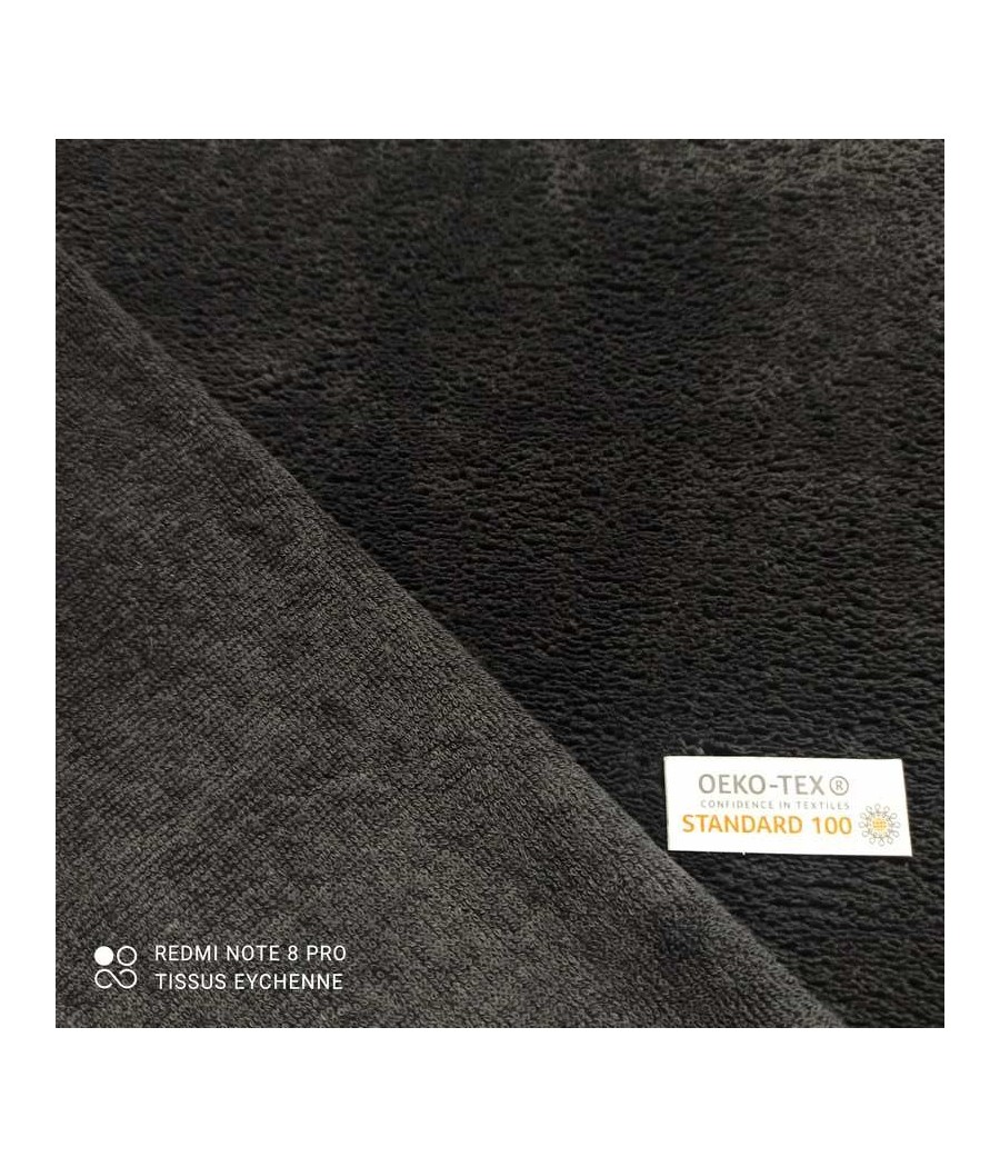 Tissu éponge BAMBOU doudou - Oeko-tex - Gris Foncé