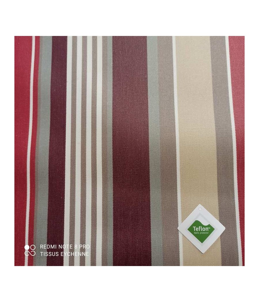 Tissu ENDUIT - rayure Sunny - bordeaux