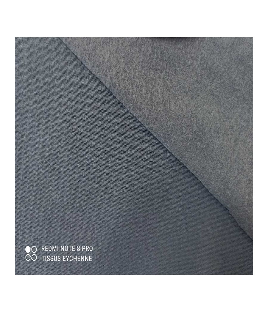 Disponible en magasin - Tissu sweat gratté Bleu Indigo Oeko-tex