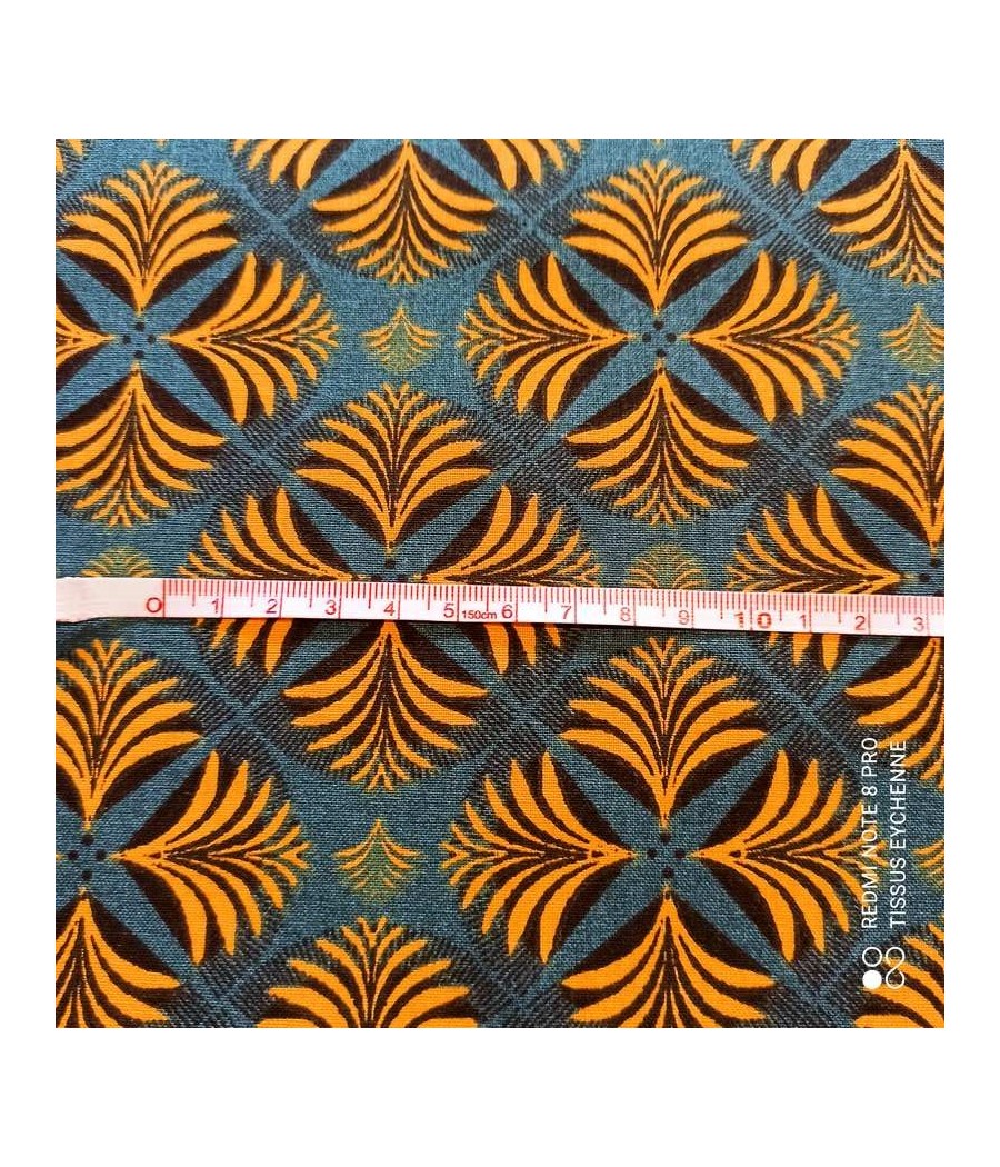 Tissu coton - Losange COUMBA - col.canard