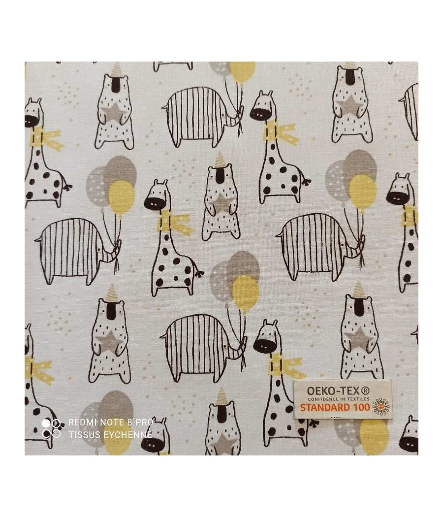 Tissu coton - Girafe -...