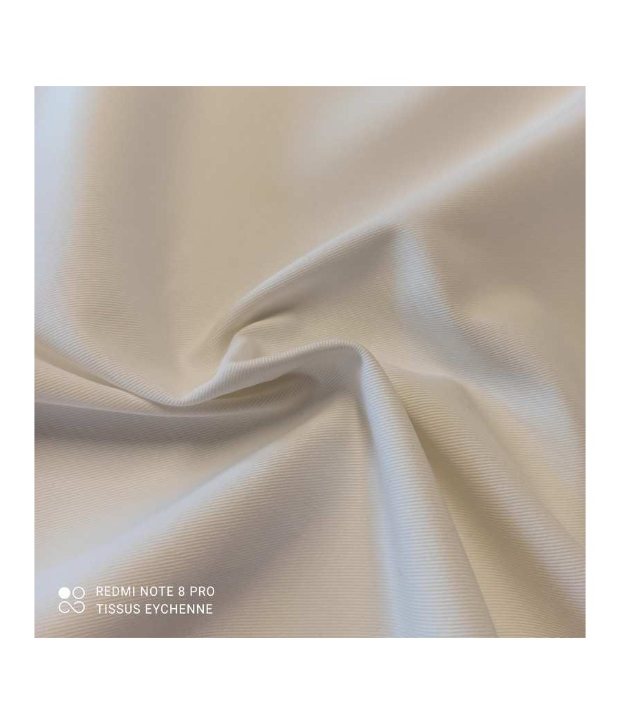 Tissu coton gabardine - sergé blanc