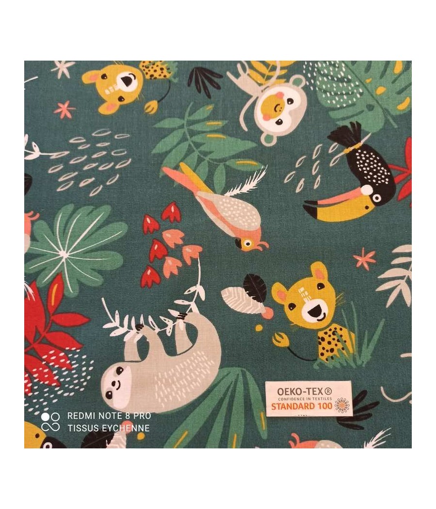 Tissu cretonne - paresseux...