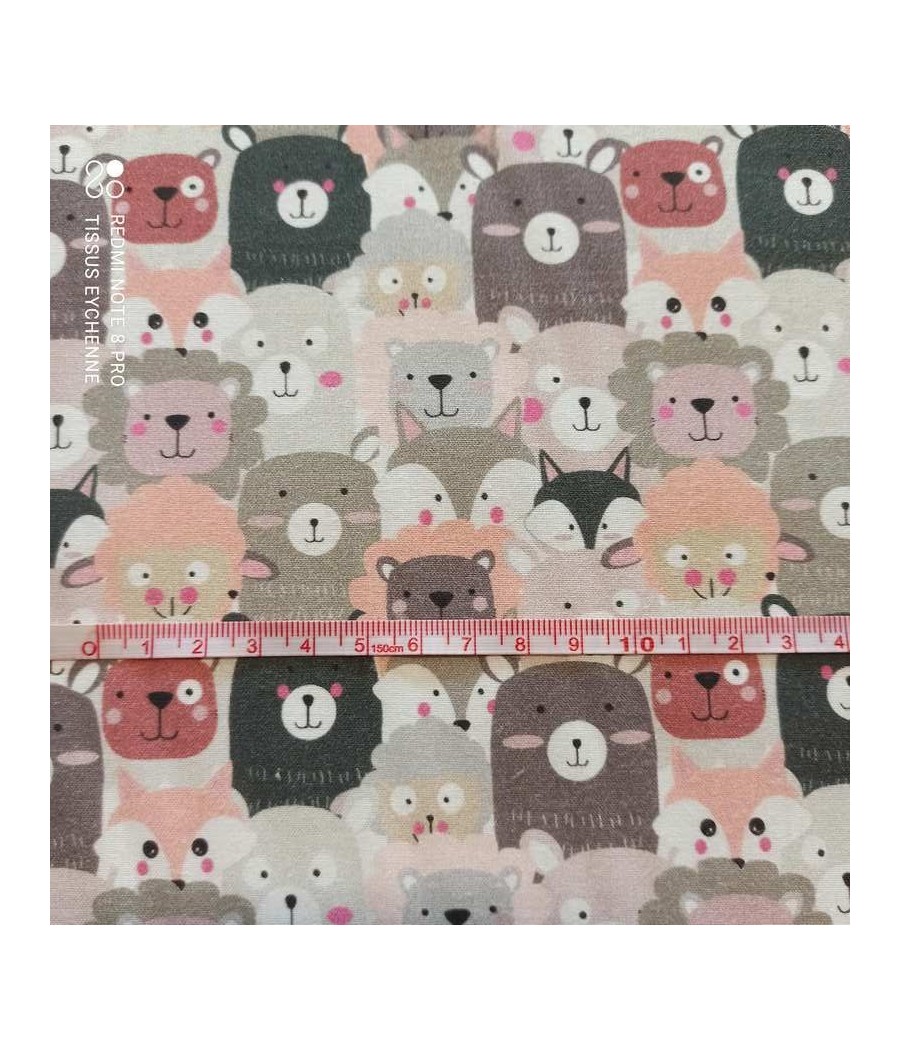 Tissu coton Mouton-Loup