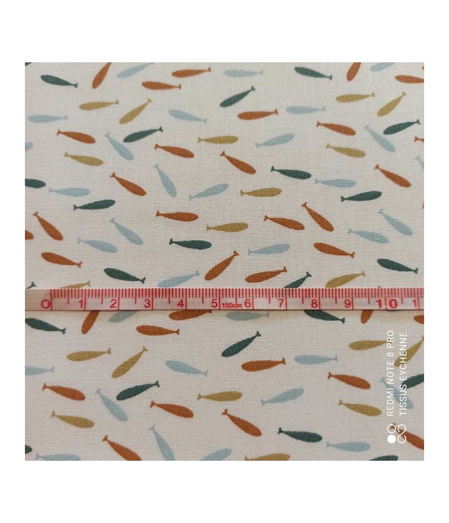 Tissu coton Mini Poisson