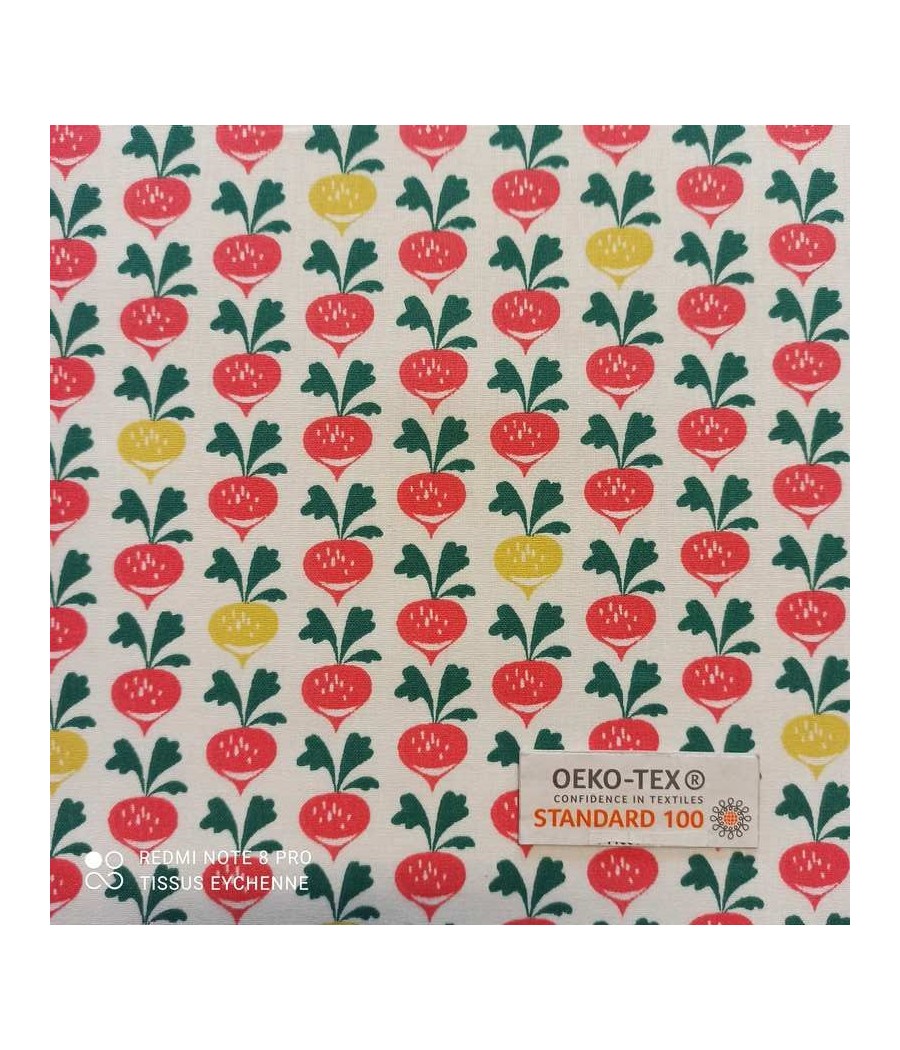 Tissu coton Radis - Oeko-tex