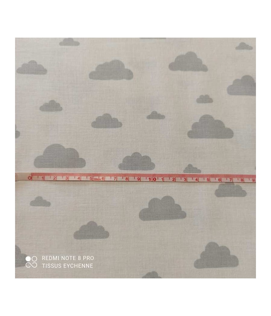 Tissu coton nuage - largeur...