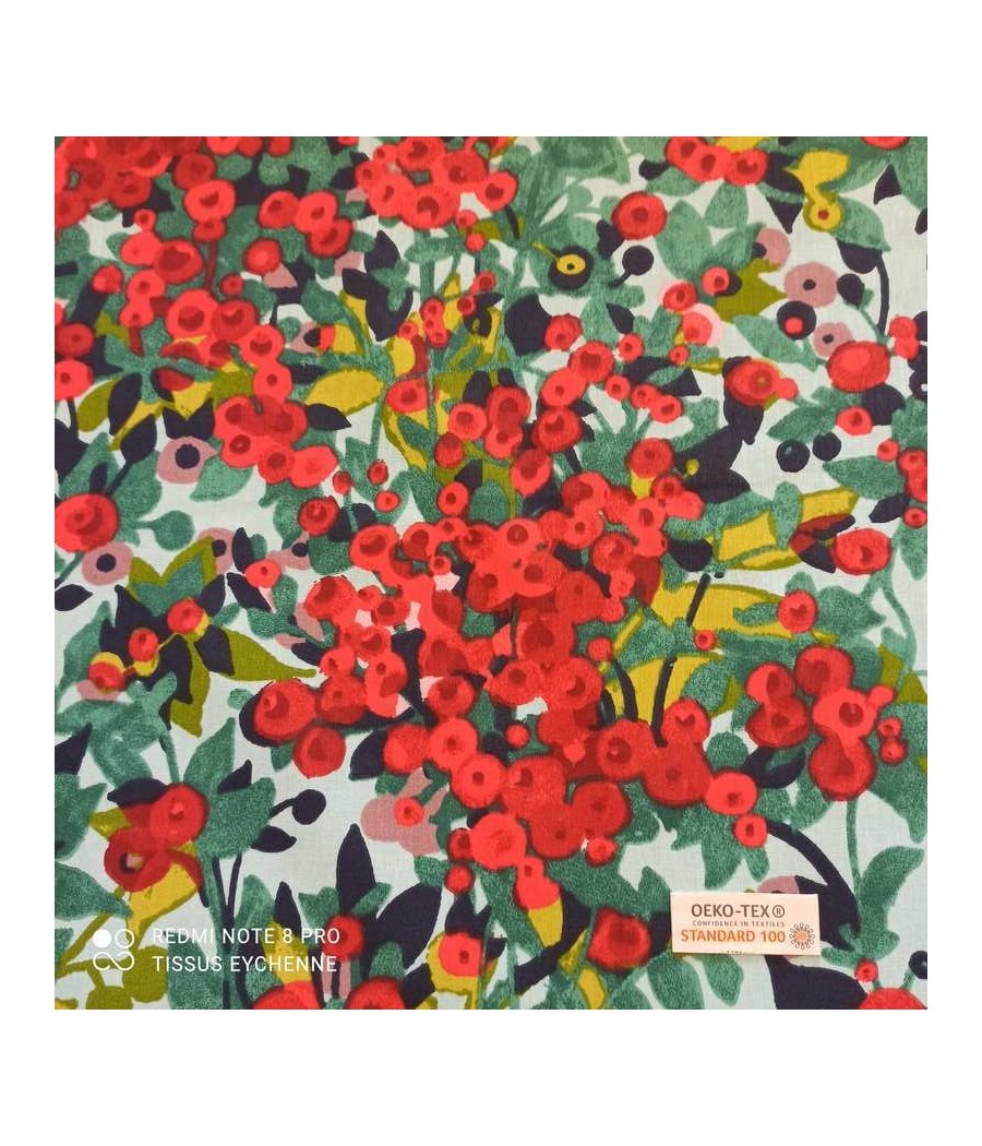 Tissu ENDUIT - Baies Rouges