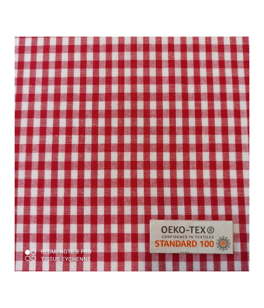 Coton Vichy 5mm rouge