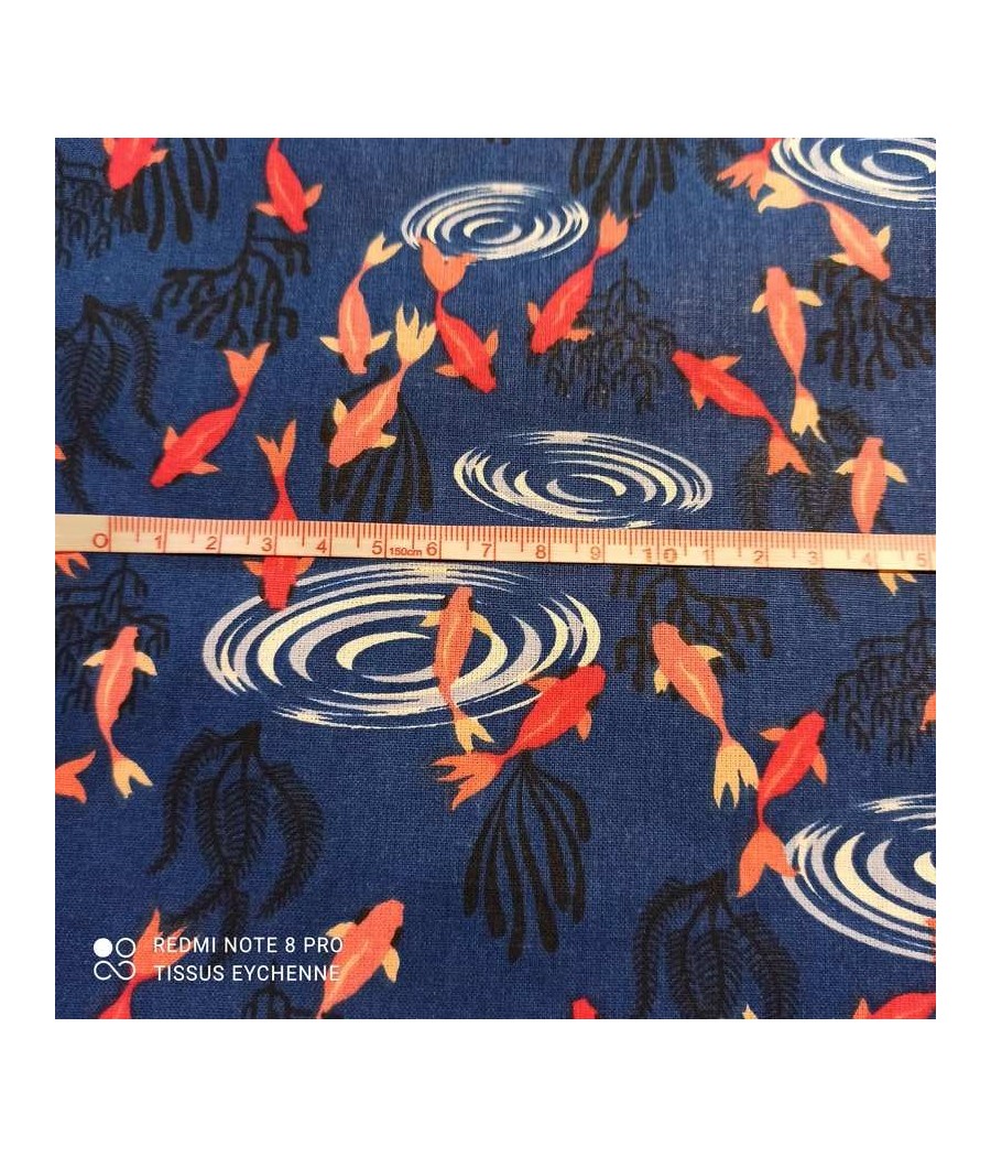 Tissu coton Poisson rouge...