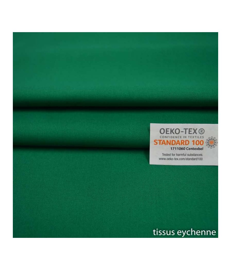 Tissu coton - 1m50 - Oekotex - vert gazon